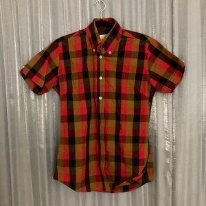 Checked Button Down Short Sleeved Shirt